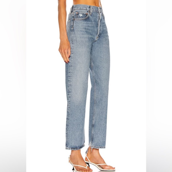 AGOLDE 90'S Pinch Waist High-Rise Straight Jeans Endless Blue - Picture 3 of 10